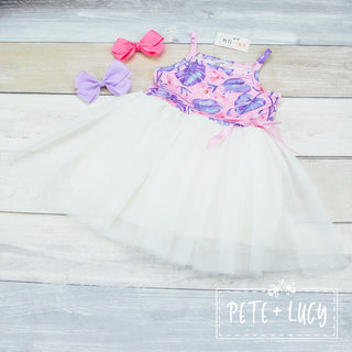 Tropical Lilac Tulle Infant Dress