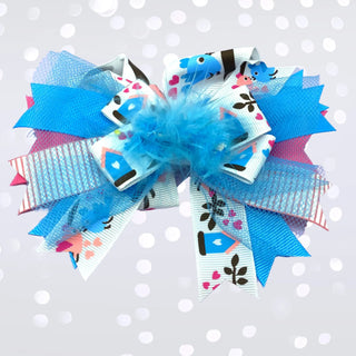 Girls Marabou Puff Layered Boutique Hair Bow