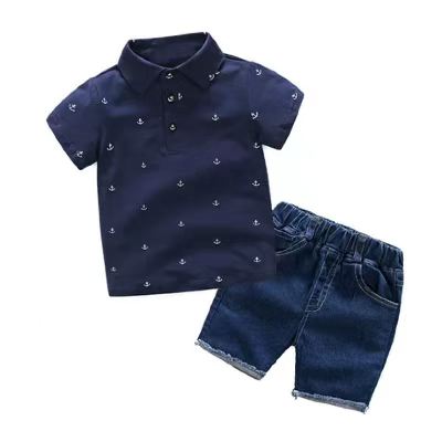 Boys Polo Shirt/Denim Shorts Set