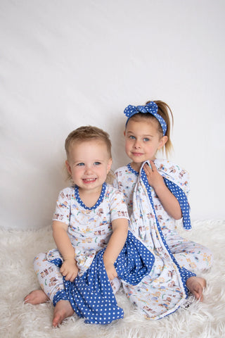 Nursery Rhymes Blue Polka Dot Headband