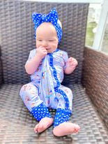 Nursery Rhymes Blue Polka Dot Headband