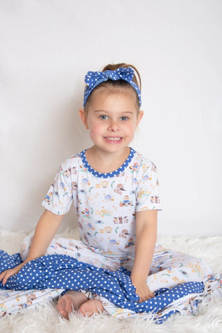 Nursery Rhymes Blue Polka Dot Headband