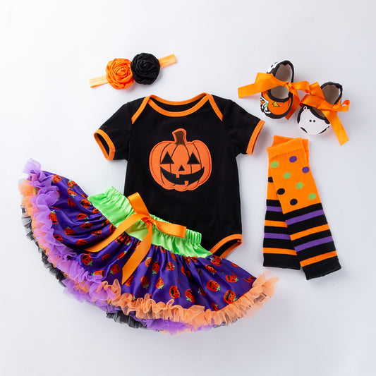 Halloween Pumpkin Tulle 5 pc Set