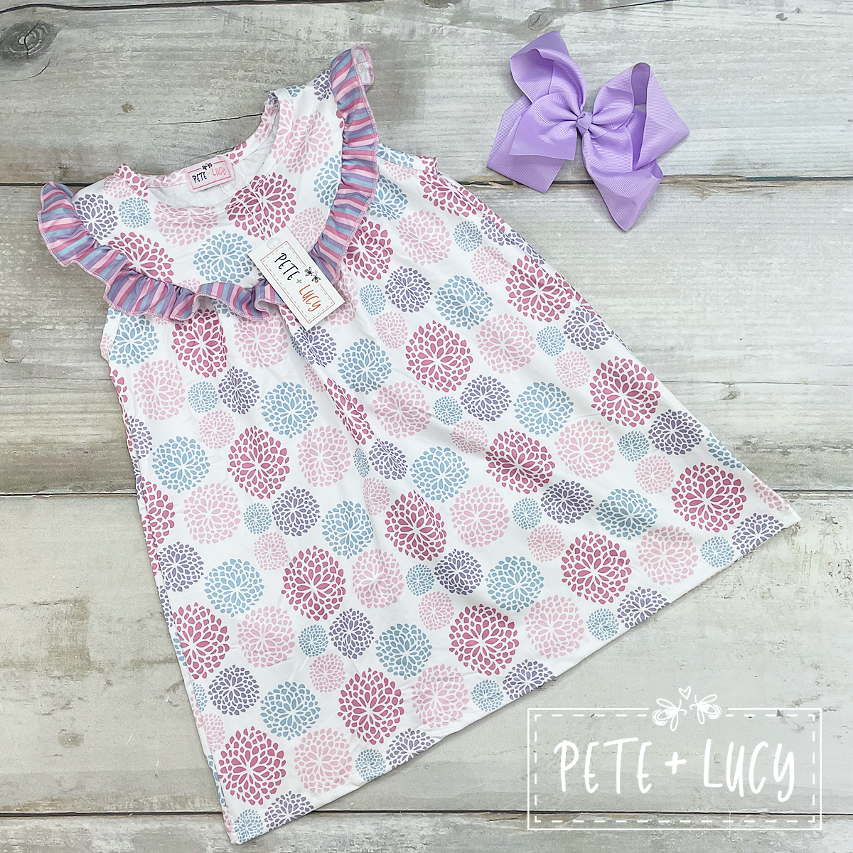 Pastel Dahlia Short Sleeve Dress