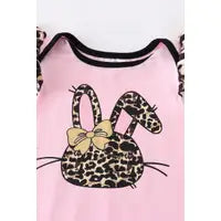 Pink Rabbit Leopard Ruffle Romper