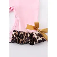 Pink Rabbit Leopard Ruffle Romper