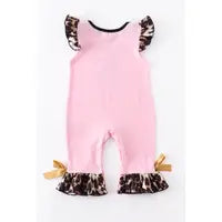 Pink Rabbit Leopard Ruffle Romper