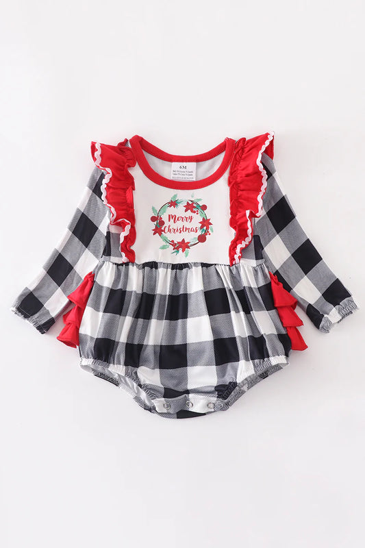 Merry Christmas Plaid Romper