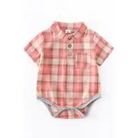 Rust Plaid Baby Boy Shirt Bubble