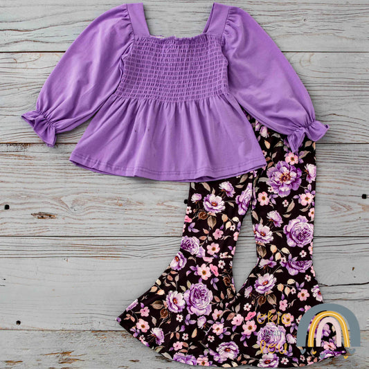 Smocked Purple Roses