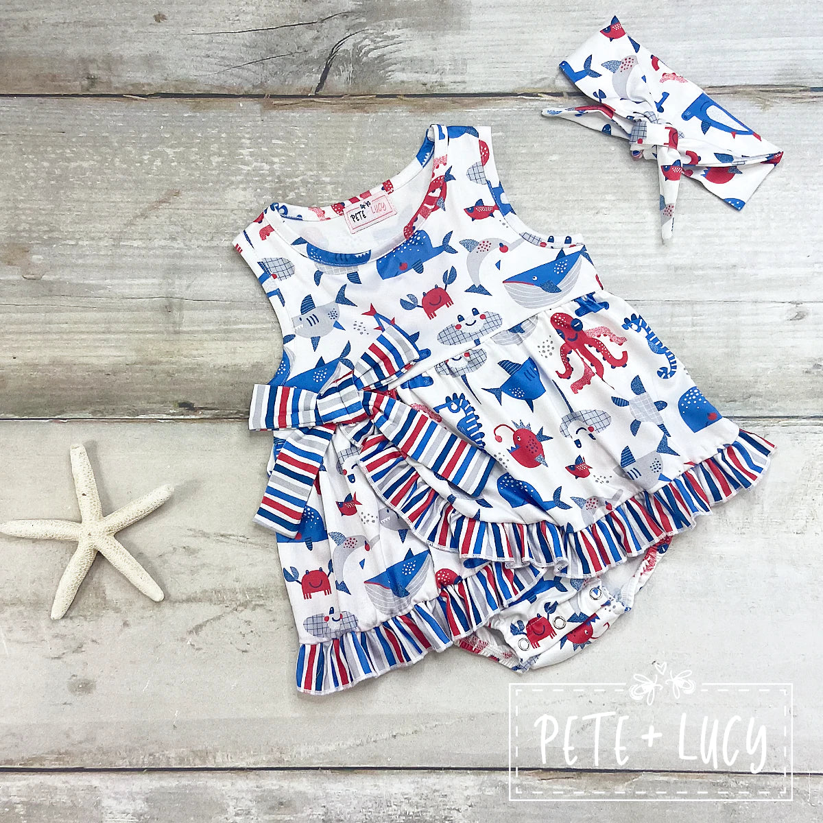 Summer Sea Life Girls Infant Romper