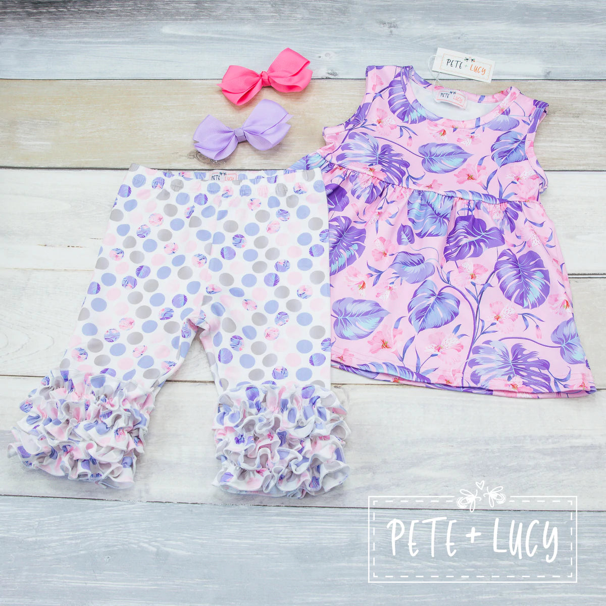 Tropical Lilac 2 Pc Capri Set