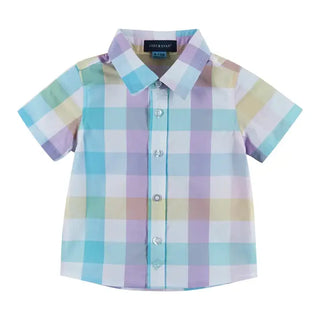 Yellow Check Boys 4Pc Short Set