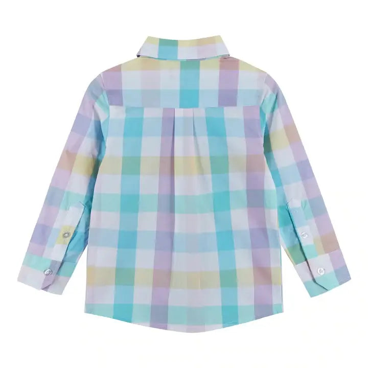 Yellow Check LS Boys Button Down