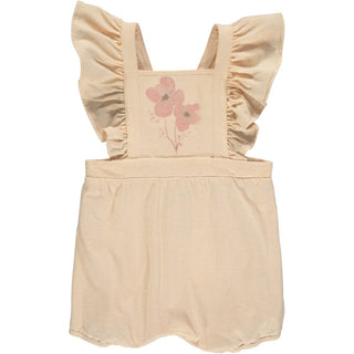 emma romper in oatmeal flower