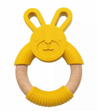 Bunny Teether - Silicone and Beachwood