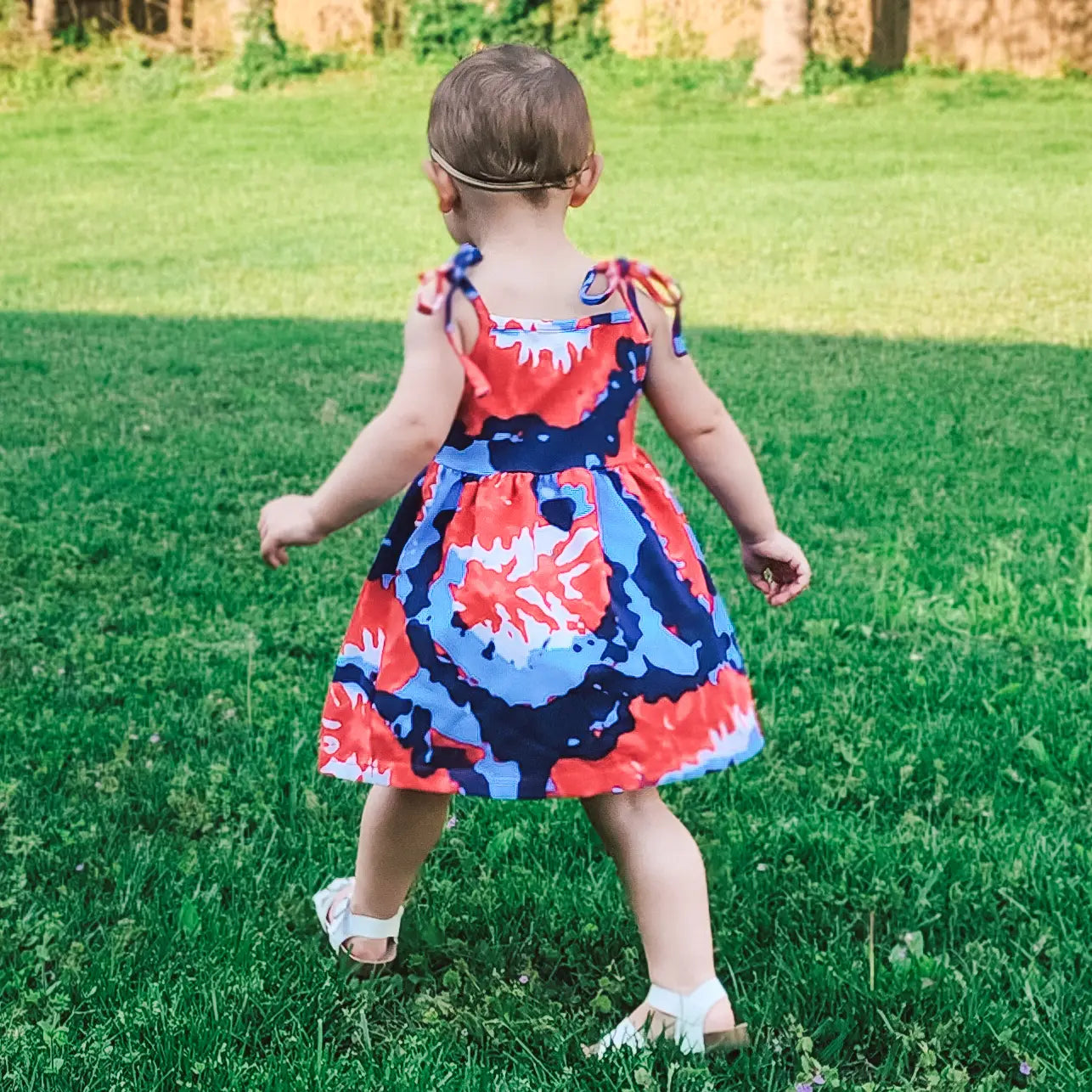 Girls 4th of July Tie Dye Swing Dress