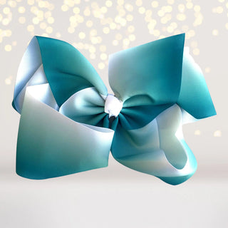 8 in Teal Grosgrain Ombre Hair Bow Clip