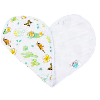 2-in-1 Burp Cloth and Bib: Cactus Blossom (Unisex)