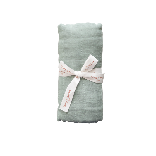 Organic Muslin Swaddle Blanket - Green