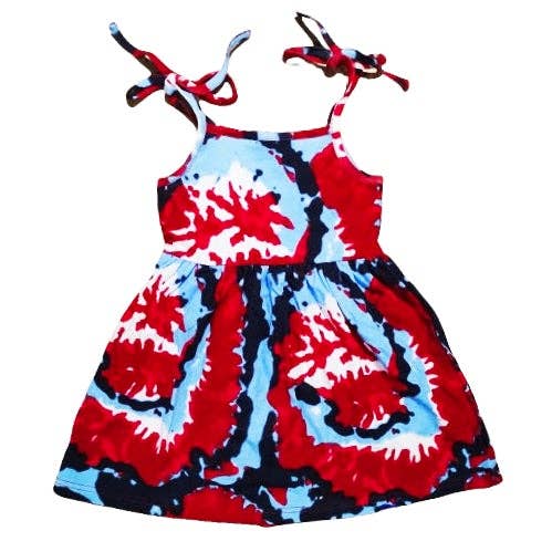 Girls 4th of July Tie Dye Swing Dress