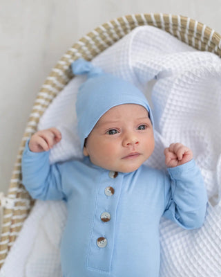 Knotted Baby Gown and Hat Set