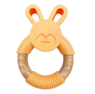 Bunny Teether - Silicone and Beachwood