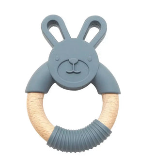 Bunny Teether - Silicone and Beachwood