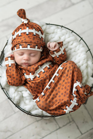 Infant Football Baby Gown and Hat Set