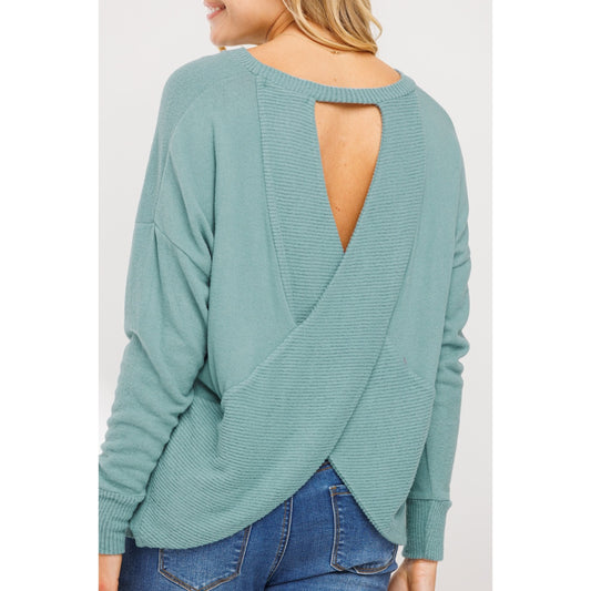 BACK KEYHOLE MATERNITY SWEATSHIRT