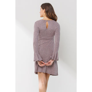 BACK KEYHOLE HACCI BELL SLEEVE MATERNITY DRESS